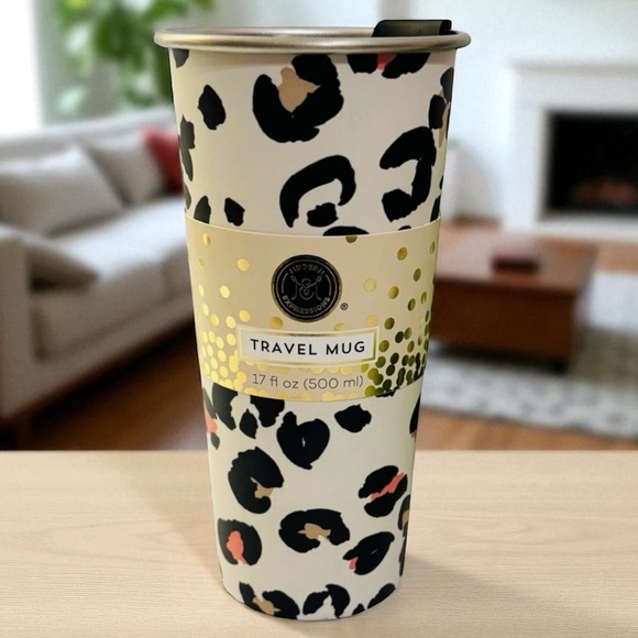 Modern Expressions Other - Modern Expressions Leopard Stainless Steel 17 oz Travel Coffee Tea Mug NWT